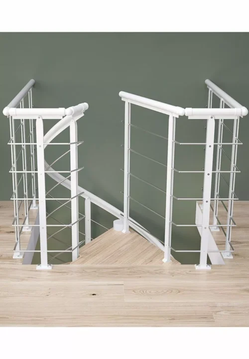 produžni element završne ograde spiralnog stubišta DESIGN u bijeloj (9016) boji s vodoravnim metalnim ispunama