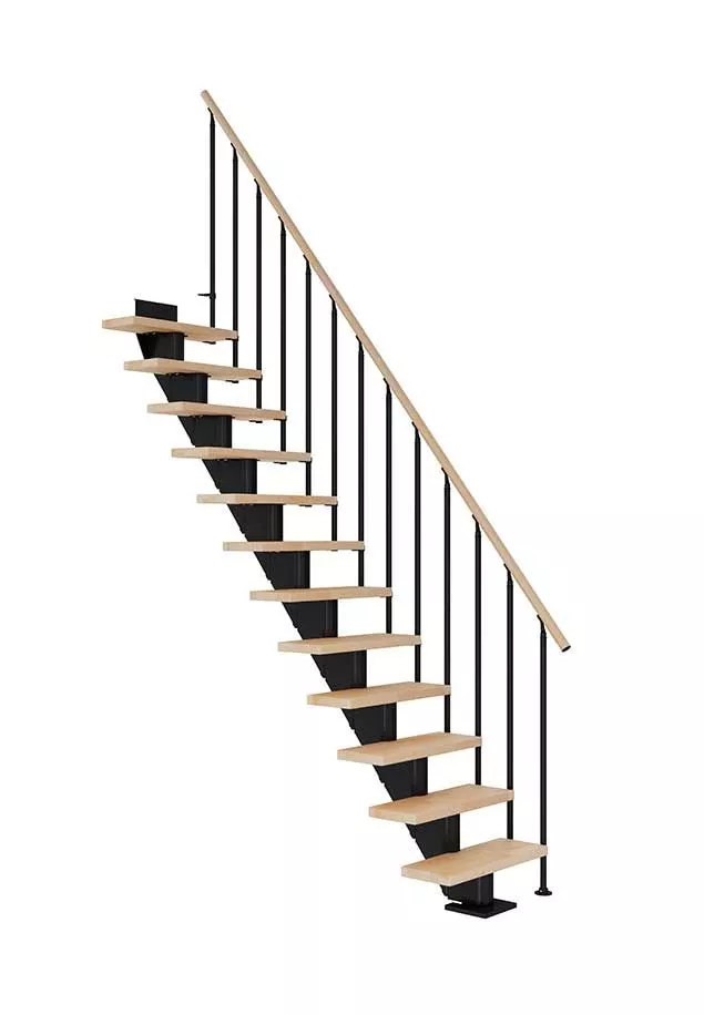 štedne stepenice frankfurt ravne crne klasične s uljenim bukovim gazištima