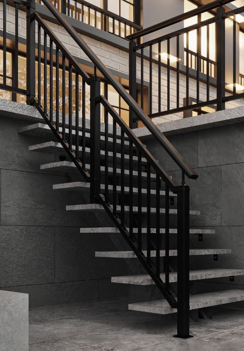 Na slici je prikazana ograda ACADIA postavljena uz moderne vanjske stepenice – čvrsto i elegantno rješenje koje osigurava sigurnost. Na slici je prikazana ograda ACADIA postavljena uz moderne vanjske stepenice – čvrsto i elegantno rješenje koje osigurava sigurnost.