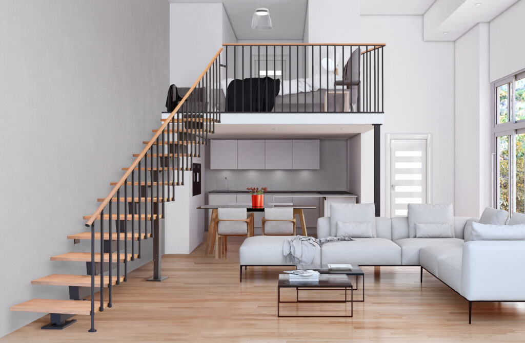 Moderne stepenice s laganom, ali čvrstom konstrukcijom savršeno nadopunjuju elegantan, svijetao interijer, dodajući mu prostranost i sklad. Moderne stepenice s laganom, ali čvrstom konstrukcijom savršeno nadopunjuju elegantan, svijetao interijer, dodajući mu prostranost i sklad.