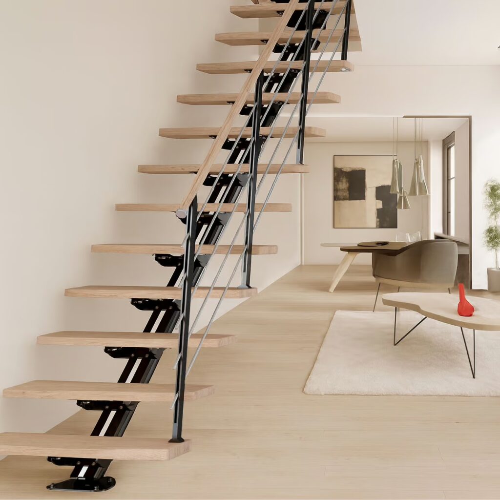 modularne stepenice Sydney s LED rasvjetom, stepenice koje štede prostor, uz zid u tamnozelenoj (boca zelenoj) boji. modularne stepenice Sydney s LED rasvjetom, stepenice koje štede prostor, uz zid u tamnozelenoj (boca zelenoj) boji.