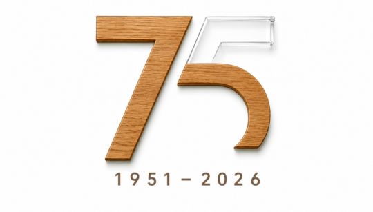 Grafika koja obilježava 75. obljetnicu tvrtke DOLLE u razdoblju od 1951. do 2026. godine